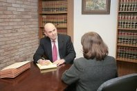 Medical malpractice client being interviewed