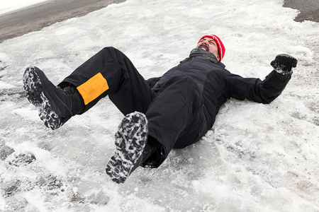 Slip and Fall victim on ice